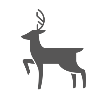 Deer hand drawn silhouette illustration for vintage logo design png