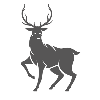 Deer hand drawn silhouette illustration for vintage logo design png