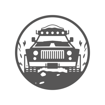 Off-road car hand drawn silhouette illustration for retro logo design png