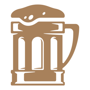 Large mug of beer hand drawn silhouette illustration for retro logo design png
