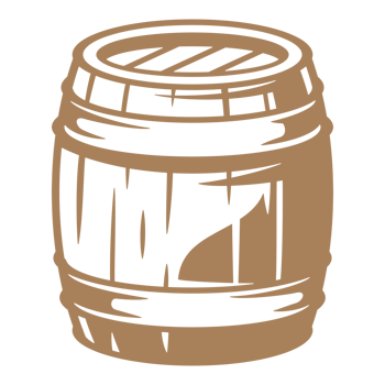 Wooden barrel hand drawn silhouette illustration for retro logo design png