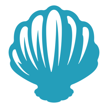 Big sea shell hand drawn silhouette illustration for retro logo design png