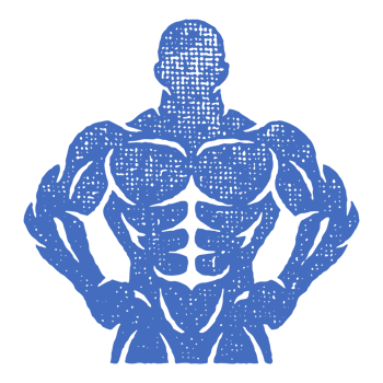 Powerful bodybuilder showing muscles silhouette hand drawn stamp vintage illustration. png