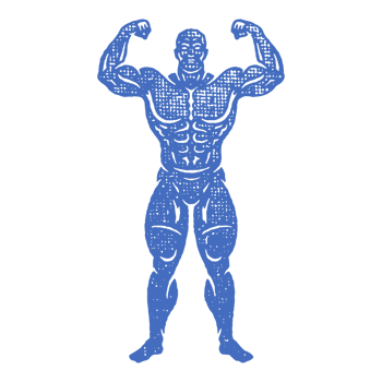 Heavy crossed dumbbells silhouette as symbol of weightlifting training in gym hand drawn stamp vintage illustration. png