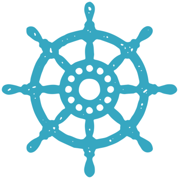 Vintage steering wheel of ship ornamental hand drawn simple logo decorative design grunge texture png