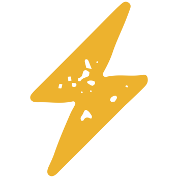 Hand drawn minimalist yellow lighting storm symbol of summer rainy weather or abstract arrow png