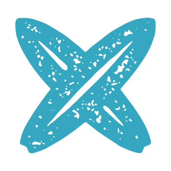 Professional surfing extreme sports logotype with two crossed surfboard blue grunge texture png