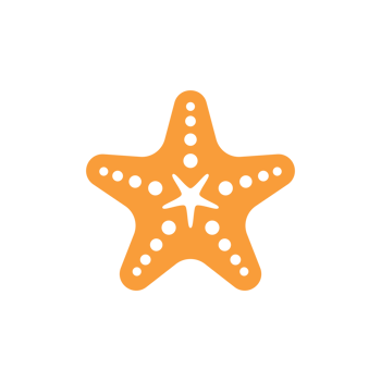 Starfish hand drawn silhouette retro illustration png