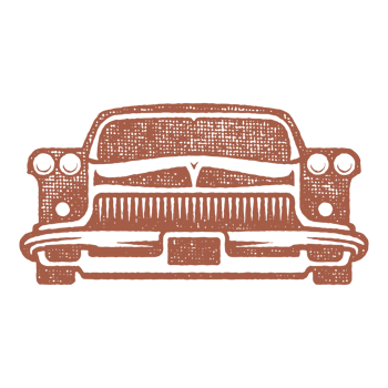 Old classic car silhouette hand drawn ink stamp vintage illustration. png