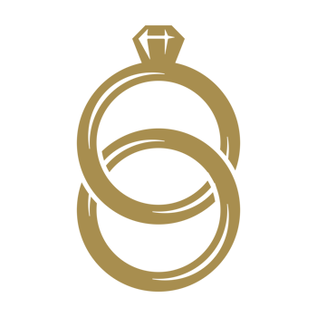 Crossed golden wedding rings hand drawn icon vintage illustration png