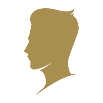 Groom head profile silhouette hand drawn icon vintage illustration png