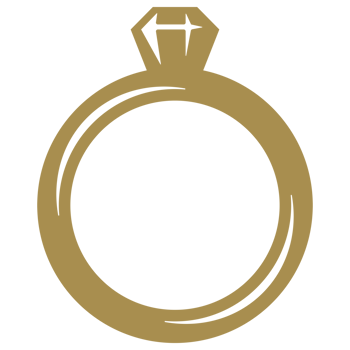 Golden wedding ring with gemstone hand drawn icon vintage illustration png