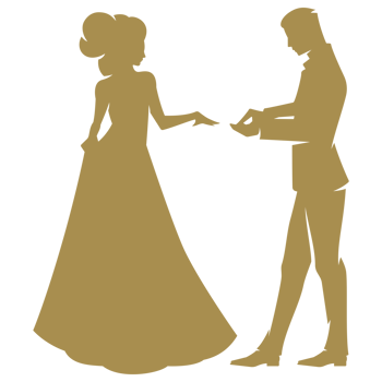 Groom puts the ring on the bride's finger hand drawn icon vintage illustration png