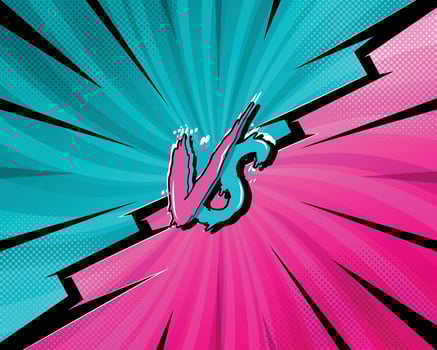 Comic background fight vs two color radial stripes vector