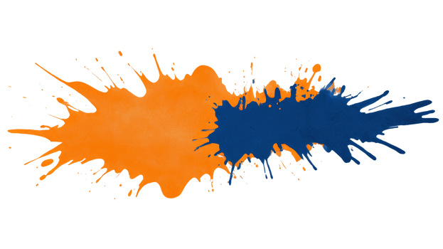 Blue ink brush stroke, isolated on transparent background. png
