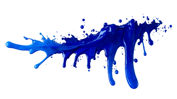 Blue ink brush stroke, isolated on transparent background. png