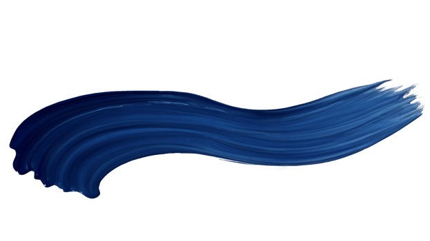 Blue ink brush stroke, isolated on transparent background. png