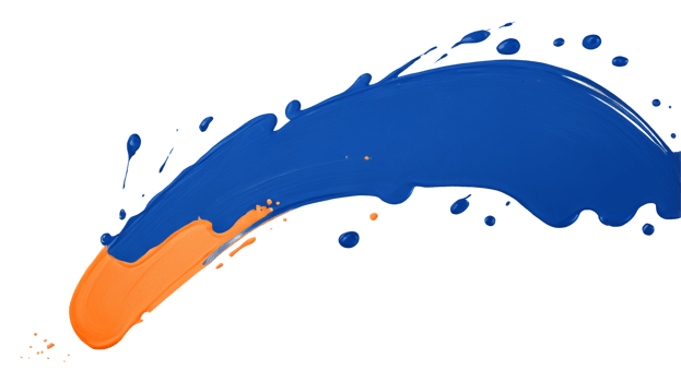 Blue ink brush stroke, isolated on transparent background. png