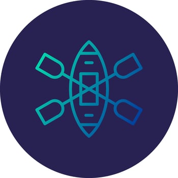 Kayak Line Circle Gradient Icon Design vector