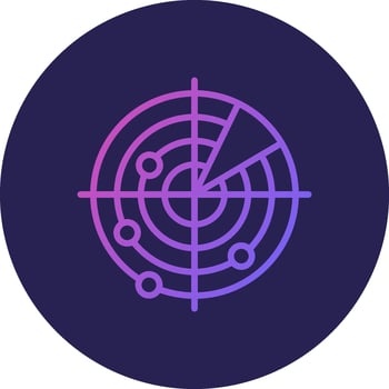 Radar Line Circle Gradient Icon Design vector