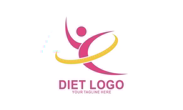 Weight loss concept diet program logo vector