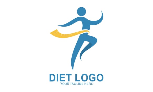 Weight loss concept diet program logo vector