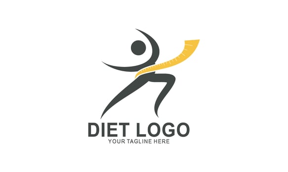 Weight loss concept diet program logo vector