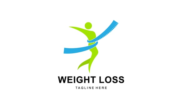 Weight loss concept diet program logo vector