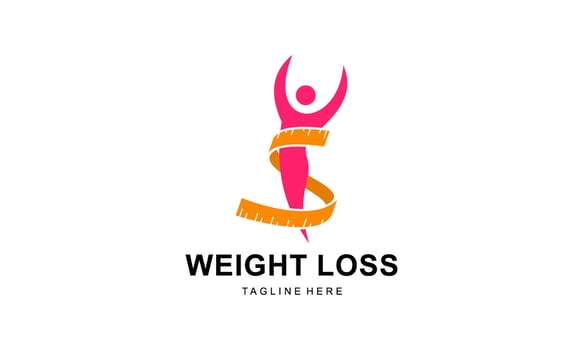 Weight loss concept diet program logo vector