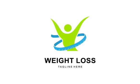 Weight loss concept diet program logo vector