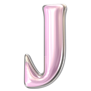 Font J 3D Render png