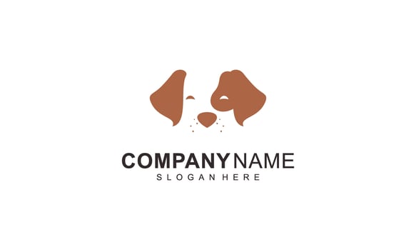 The character of cute dog, puppy logo vector