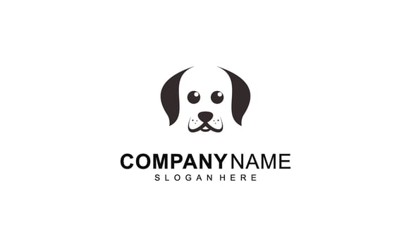 The character of cute dog, puppy logo vector