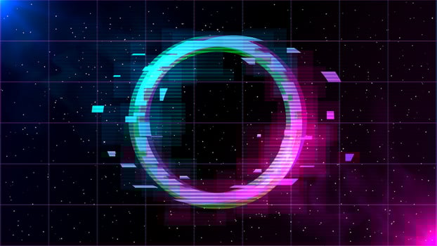 Retrowave Glitch Circle vector