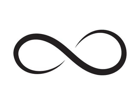 Hand drawn infinity symbol. Black infinity icon. Eternity, infinite, limitless and forever signs. vector