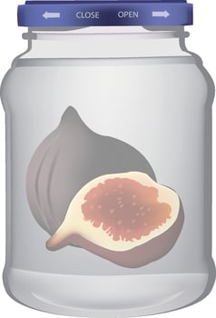 hermetically sealed glass jars for jams vector