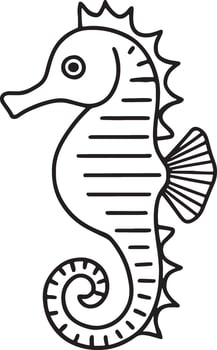 Line Illustrator Artwork of seahorse vector