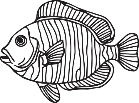 Line Artwork of surgeon fish vector