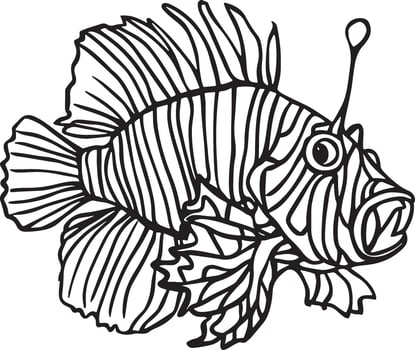 Line Artwork of scorpion fish vector