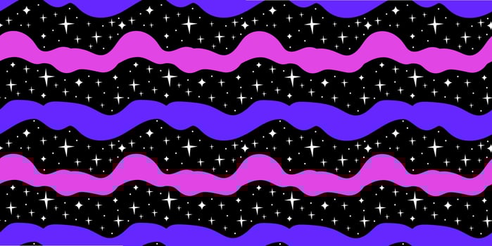Groovy Waves Seamless Pattern. vector