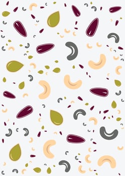Flaxseed. Healthy unpeeled seeds on white backgrond. vector