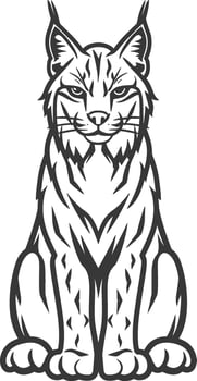 minimalist line art icon bobcat animal logo symbol vector