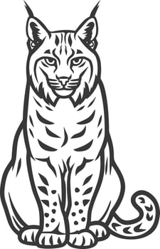 minimalist line art icon bobcat animal logo symbol vector