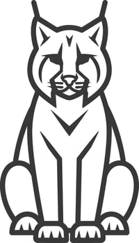 minimalist line art icon bobcat animal logo symbol vector