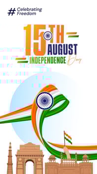 15th August Indian Independence Day 78th Celebration vector