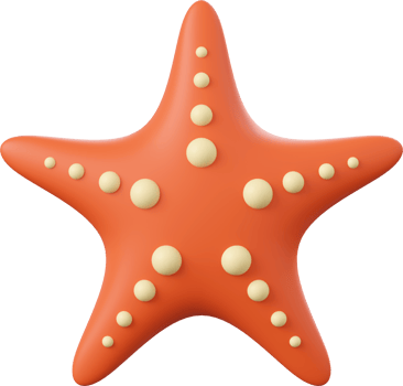 Starfish, 3d illustration of Summer concept png