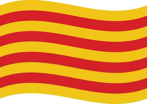 Waving Catalonia flag isolated on white background . Catalonia flag . illustration vector