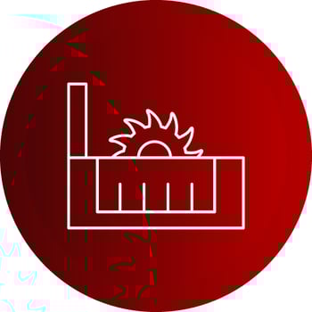 Table Saw Line Button Icon vector