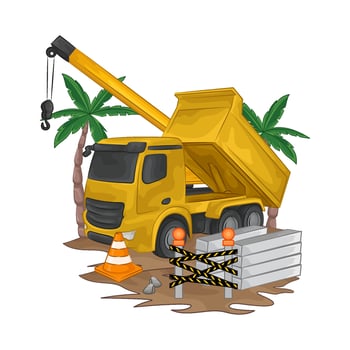 Illustration of construction truck vector