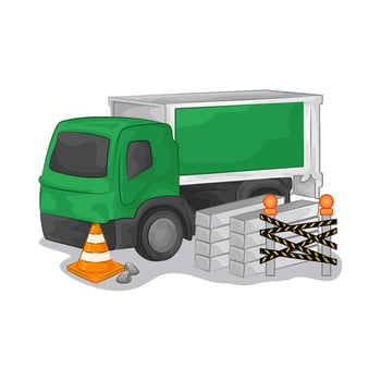 Illustration of delivery truck vector